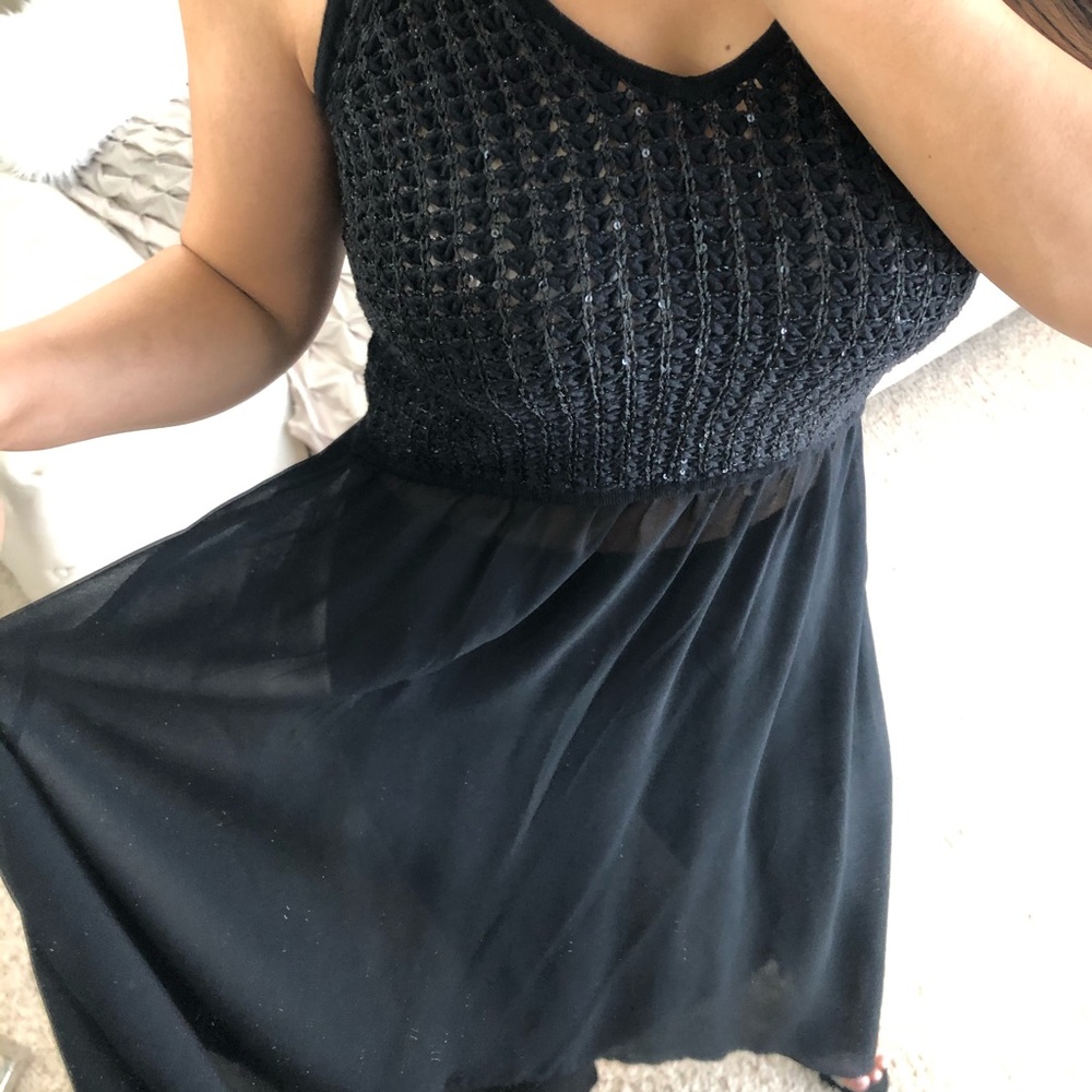 Bebe knitted high low tunic mesh chiffon - Picture 7 of 12